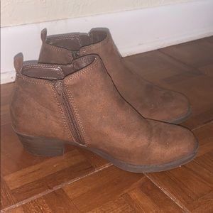 Dark brown ankle booties